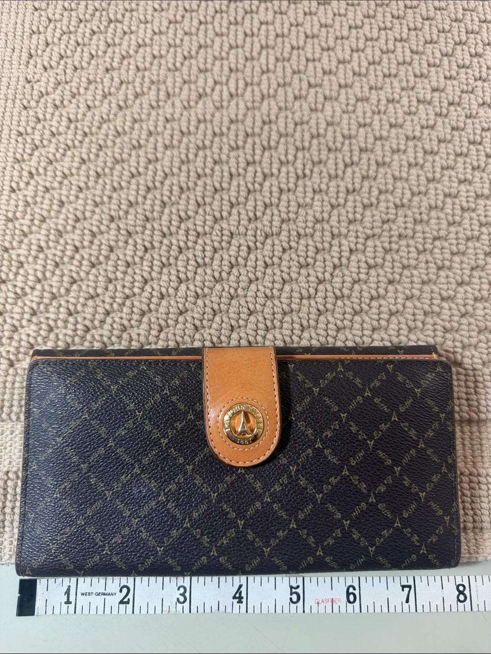 Vintage La Tour Eiffel Paris Genuine Leather Wallet w/ Insert